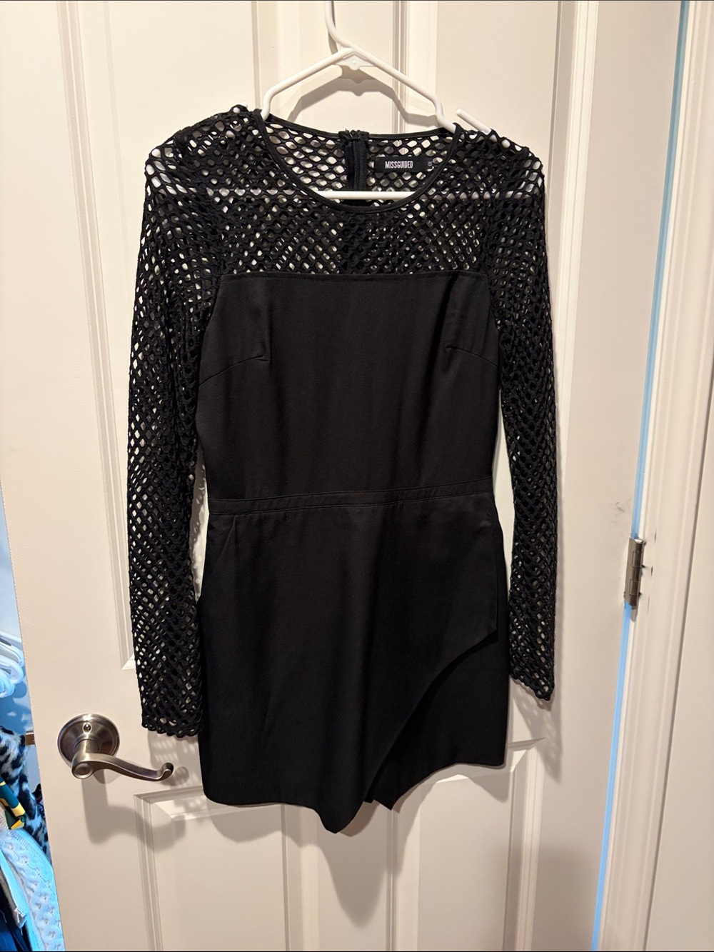Missguided Black Mesh Long Sleeve Romper